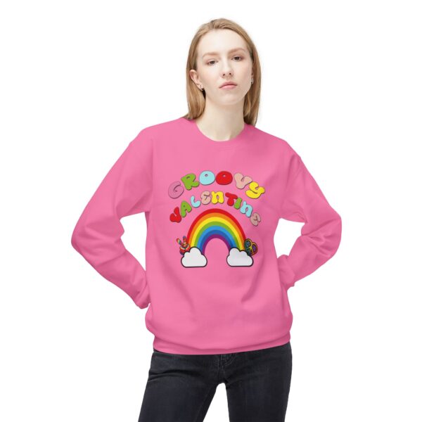 Groovy Valentine Unisex Midweight Softstyle Fleece Crewneck Sweatshirt - Image 55