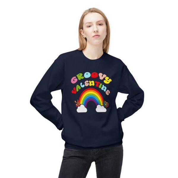 Groovy Valentine Unisex Midweight Softstyle Fleece Crewneck Sweatshirt - Image 47