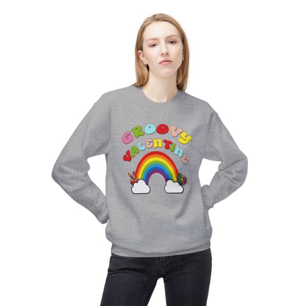 Groovy Valentine Unisex Midweight Softstyle Fleece Crewneck Sweatshirt - Image 19