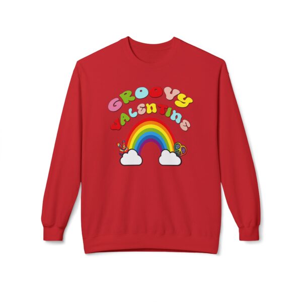 Groovy Valentine Unisex Midweight Softstyle Fleece Crewneck Sweatshirt - Image 57