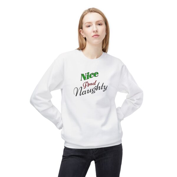 Nice And Naughty Christmas Unisex Midweight Softstyle Fleece Crewneck Sweatshirt - Image 5