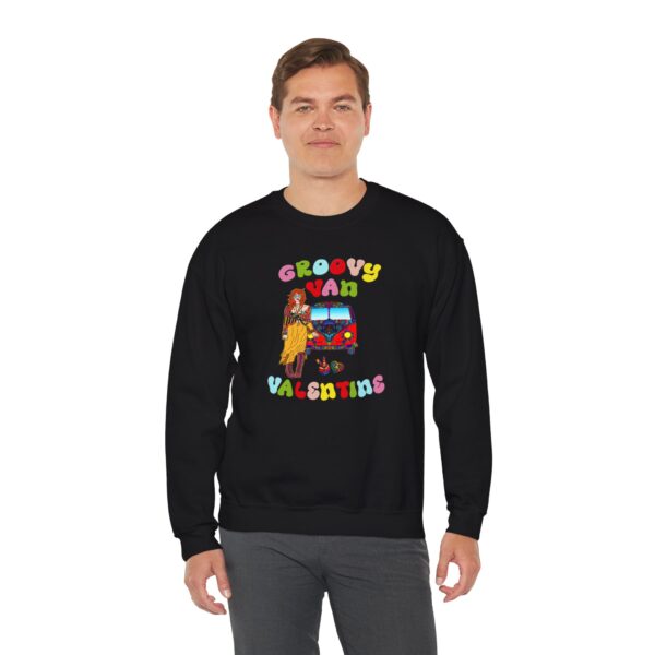 Groovy Van Valentine Unisex Heavy Blend™ Crewneck Sweatshirt - Image 8