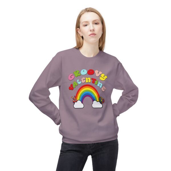 Groovy Valentine Unisex Midweight Softstyle Fleece Crewneck Sweatshirt - Image 51