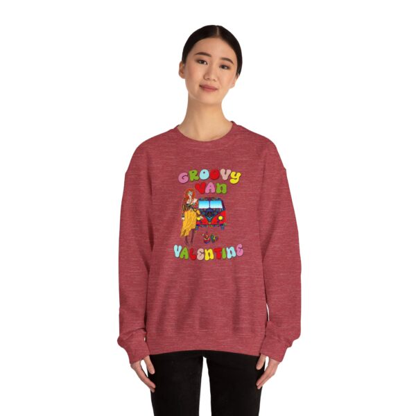 Groovy Van Valentine Unisex Heavy Blend™ Crewneck Sweatshirt - Image 69