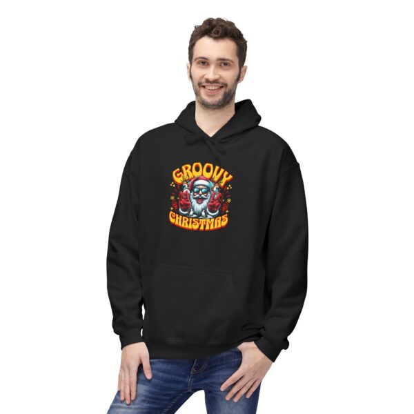 Retro Groovy Christmas Unisex Midweight Softstyle Fleece Hoodie