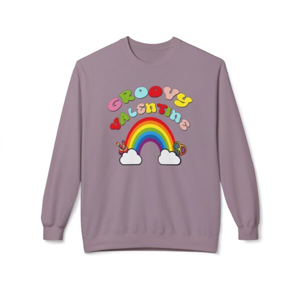 Groovy Valentine Unisex Midweight Softstyle Fleece Crewneck Sweatshirt - Image 49