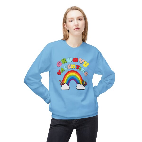 Groovy Valentine Unisex Midweight Softstyle Fleece Crewneck Sweatshirt - Image 35