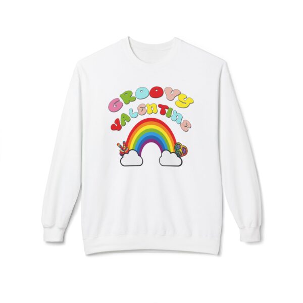 Groovy Valentine Unisex Midweight Softstyle Fleece Crewneck Sweatshirt - Image 5