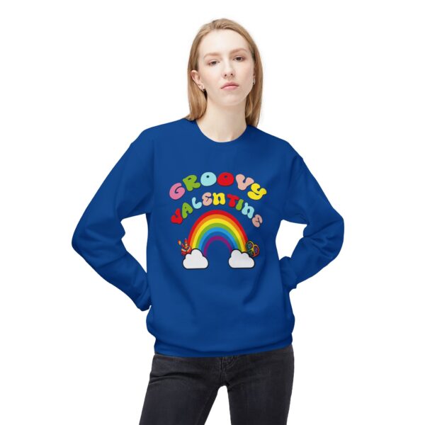 Groovy Valentine Unisex Midweight Softstyle Fleece Crewneck Sweatshirt - Image 43