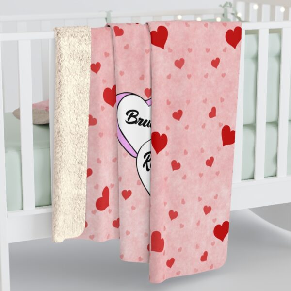 Romantic Valentine Couple's Sherpa Fleece Blanket - Image 8