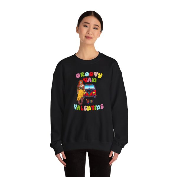 Groovy Van Valentine Unisex Heavy Blend™ Crewneck Sweatshirt - Image 5