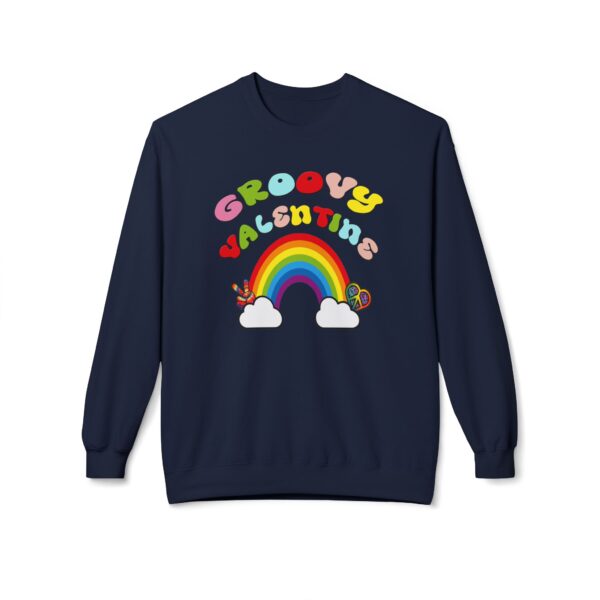 Groovy Valentine Unisex Midweight Softstyle Fleece Crewneck Sweatshirt - Image 45