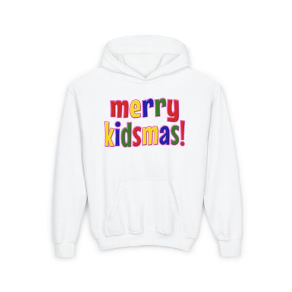 Merry Kidsmas Youth Heavy Blend Hooded Sweatshirt - Image 3