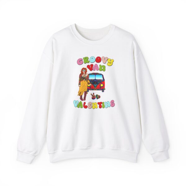 Groovy Van Valentine Unisex Heavy Blend™ Crewneck Sweatshirt - Image 9