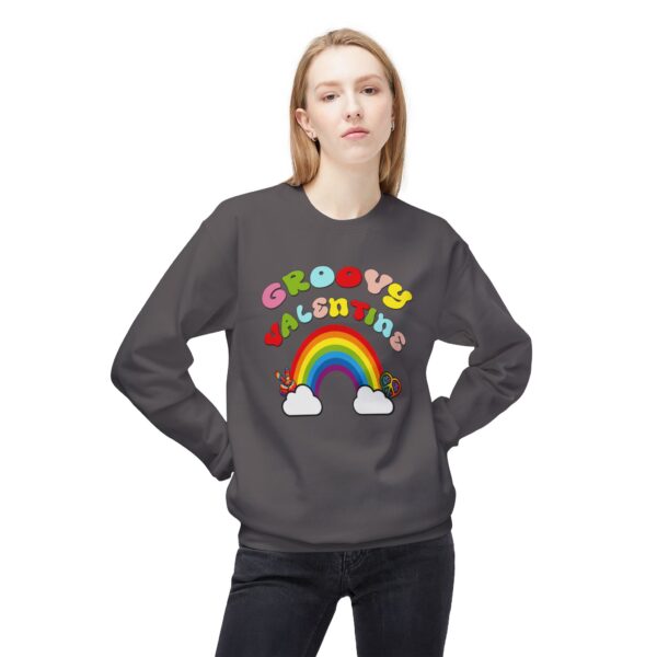 Groovy Valentine Unisex Midweight Softstyle Fleece Crewneck Sweatshirt - Image 39