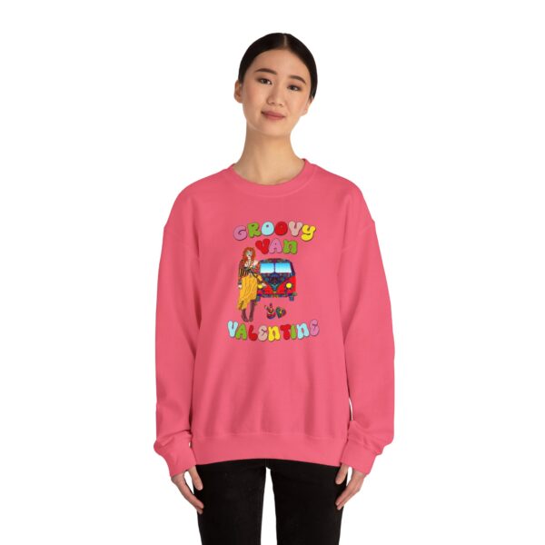 Groovy Van Valentine Unisex Heavy Blend™ Crewneck Sweatshirt - Image 61