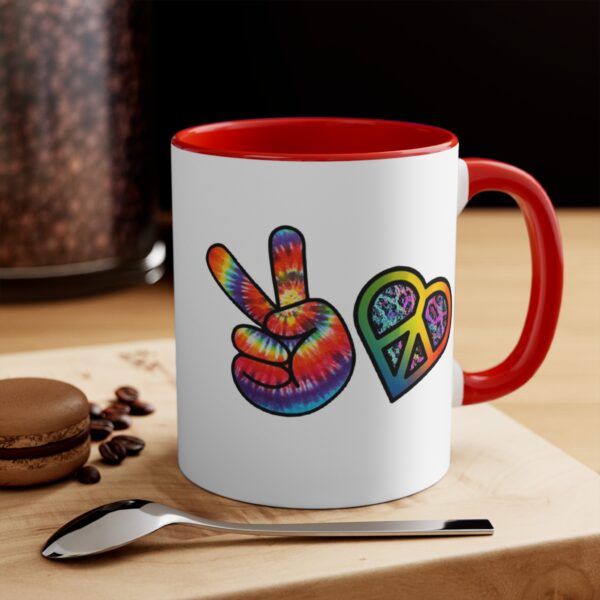 Retro Peace and Love Valentine Accent Mugs, 11 oz - Image 8