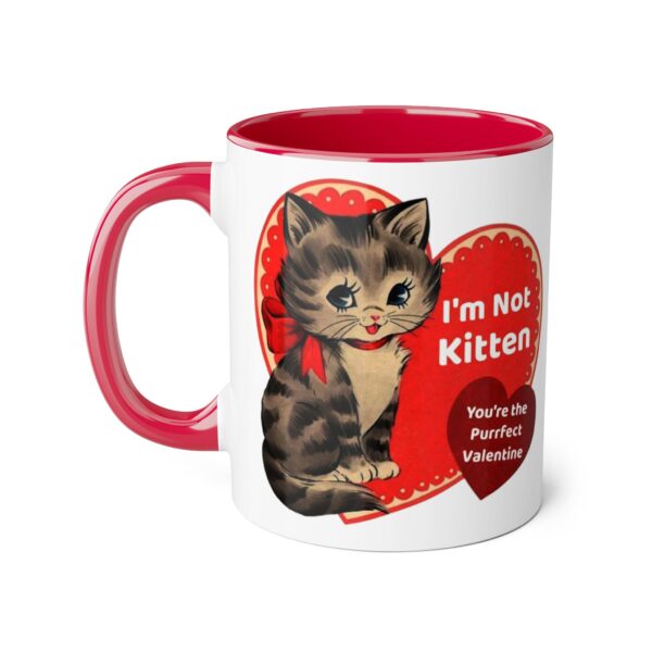 'I'm Not Kitten You're The Puurfect Valentine' Retro Accent Mug, 11oz - Image 18