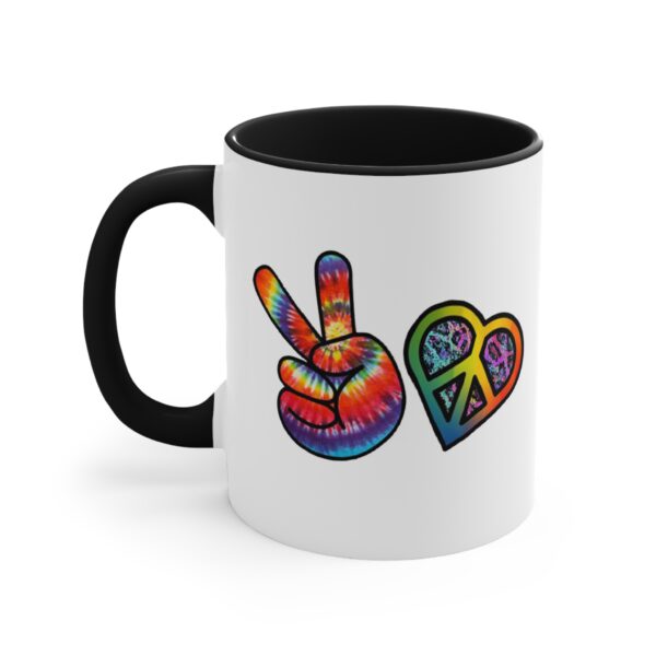 Retro Peace and Love Valentine Accent Mugs, 11 oz - Image 10