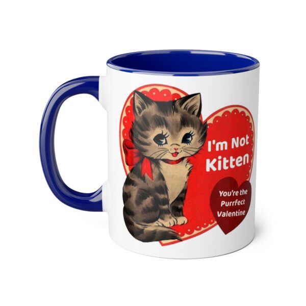 'I'm Not Kitten You're The Puurfect Valentine' Retro Accent Mug, 11oz - Image 10