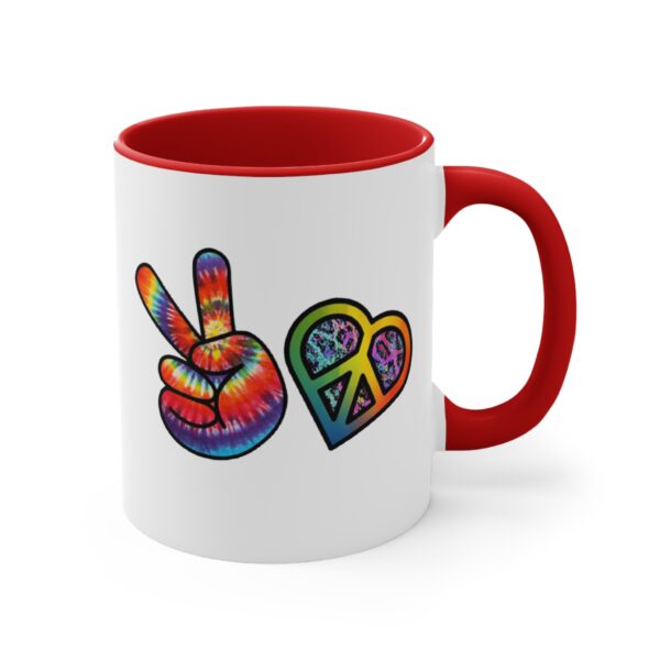 Retro Peace and Love Valentine Accent Mugs, 11 oz - Image 5