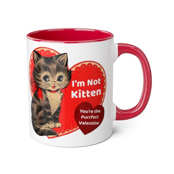 'I'm Not Kitten You're The Puurfect Valentine' Retro Accent Mug, 11oz - Image 20