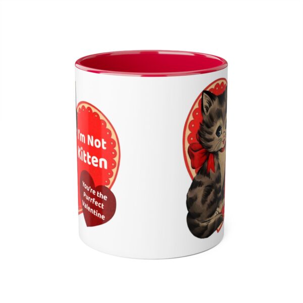 'I'm Not Kitten You're The Puurfect Valentine' Retro Accent Mug, 11oz - Image 17