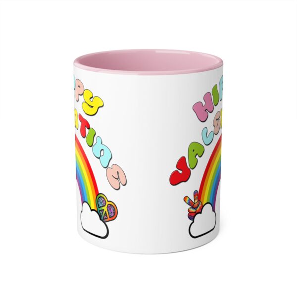 'Hippy Valentine' Retro Accent Mug, 11oz - Image 13