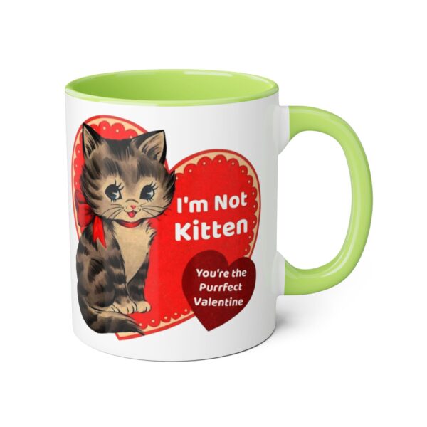 'I'm Not Kitten You're The Puurfect Valentine' Retro Accent Mug, 11oz - Image 16