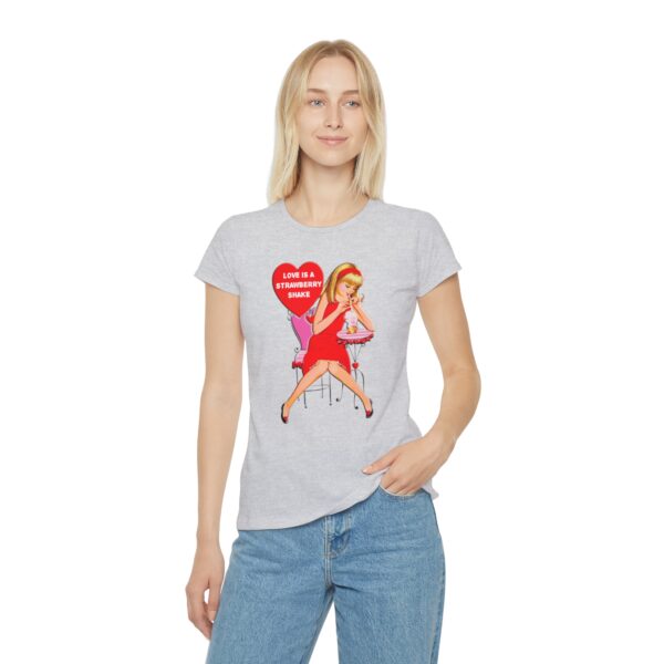 'Love Is A Strawberry Shake' women's iconic, Retro Valentine T-Shirt - Image 11