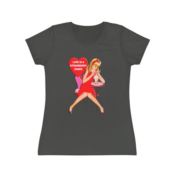 'Love Is A Strawberry Shake' women's iconic, Retro Valentine T-Shirt - Image 17