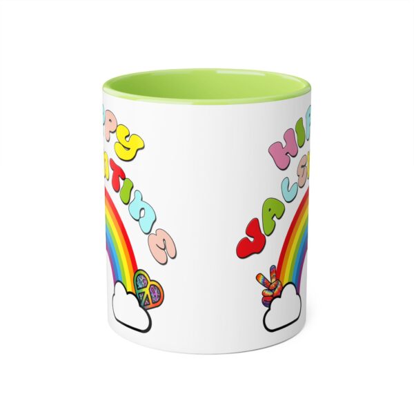 'Hippy Valentine' Retro Accent Mug, 11oz - Image 2