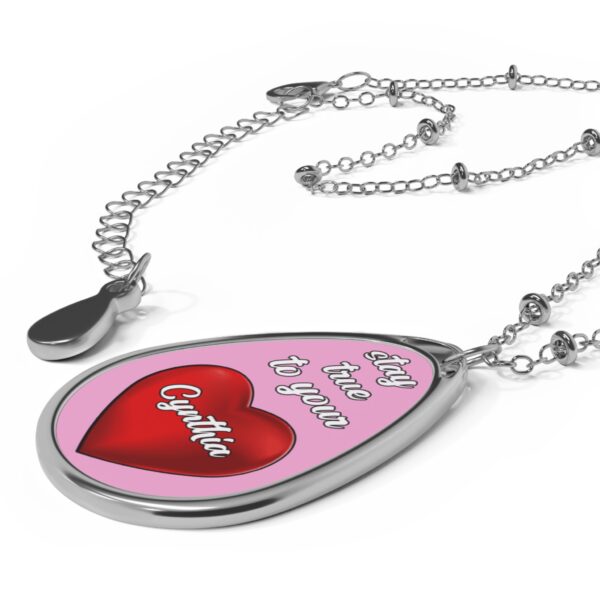 Unique "Stay True To Your Heart" Valentine Oval Necklace