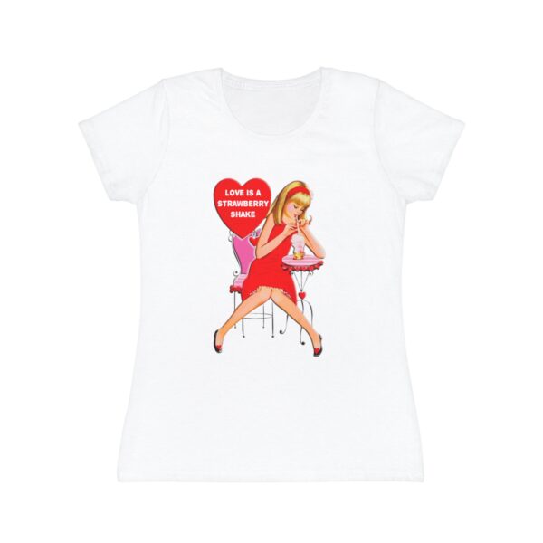 'Love Is A Strawberry Shake' women's iconic, Retro Valentine T-Shirt - Image 9