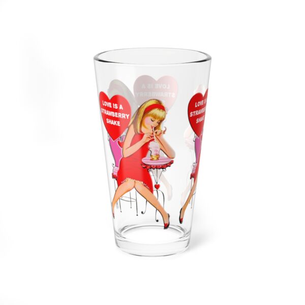 Love is a Strawberry Shake Valentine Mixing Glass, 16oz - Image 2