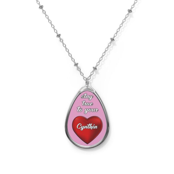 Unique "Stay True To Your Heart" Valentine Oval Necklace - Image 2