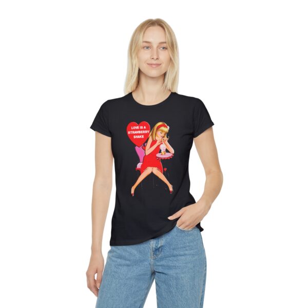 'Love Is A Strawberry Shake' women's iconic, Retro Valentine T-Shirt - Image 23