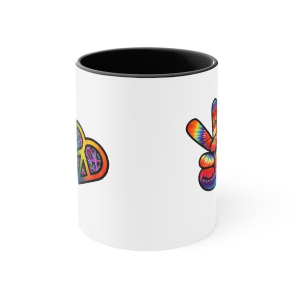 Retro Peace and Love Valentine Accent Mugs, 11 oz - Image 9