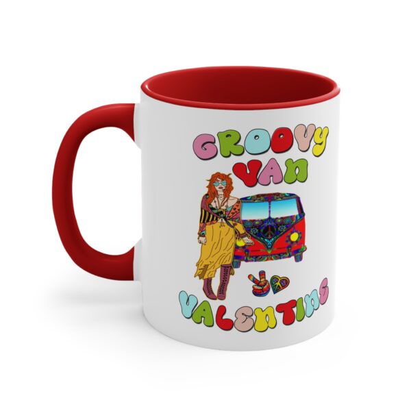 Retro Groovy Van Valentine Accent Mugs, 11 oz - Image 3