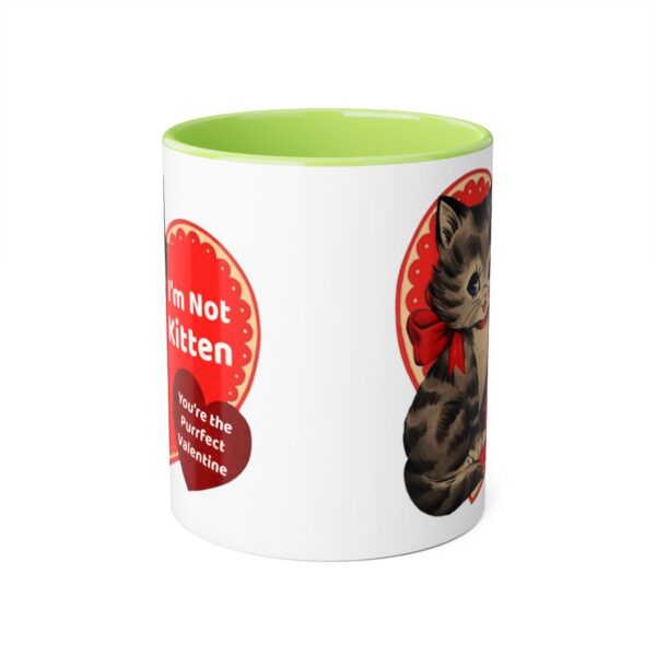 'I'm Not Kitten You're The Puurfect Valentine' Retro Accent Mug, 11oz - Image 13