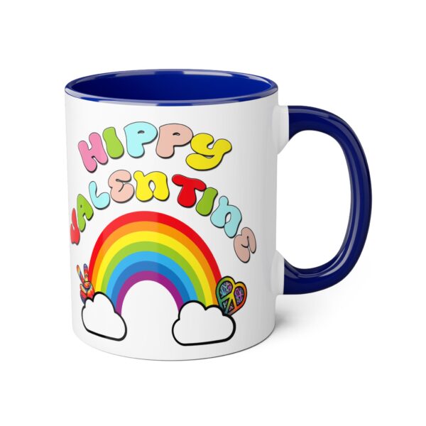 'Hippy Valentine' Retro Accent Mug, 11oz - Image 12