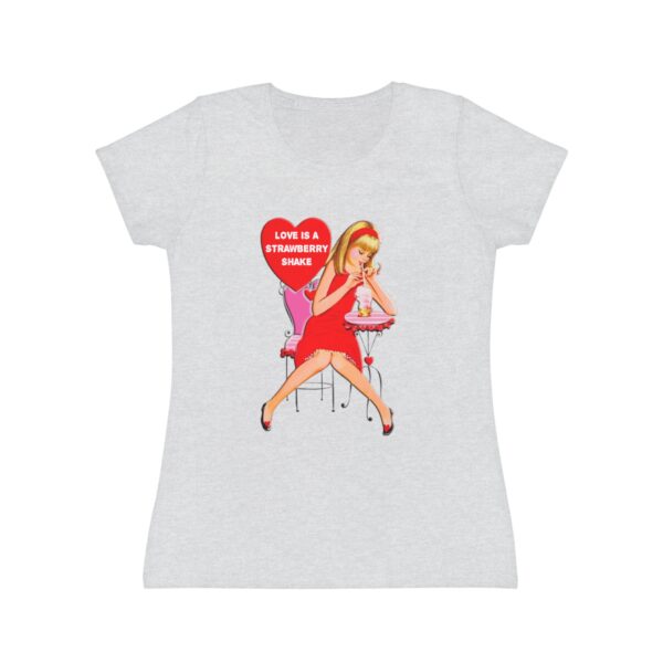 'Love Is A Strawberry Shake' women's iconic, Retro Valentine T-Shirt - Image 13