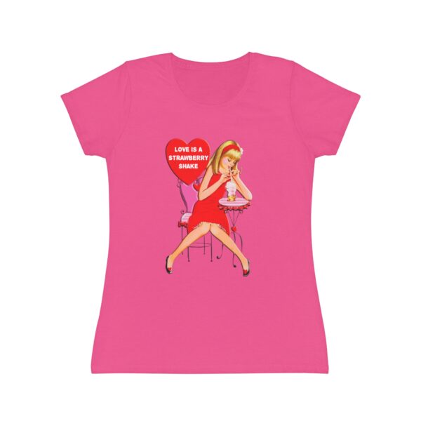 'Love Is A Strawberry Shake' women's iconic, Retro Valentine T-Shirt - Image 4