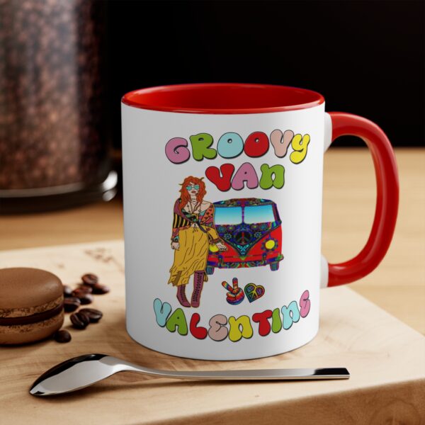 Retro Groovy Van Valentine Accent Mugs, 11 oz - Image 4