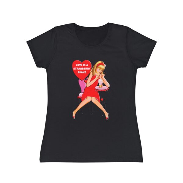 'Love Is A Strawberry Shake' women's iconic, Retro Valentine T-Shirt - Image 25