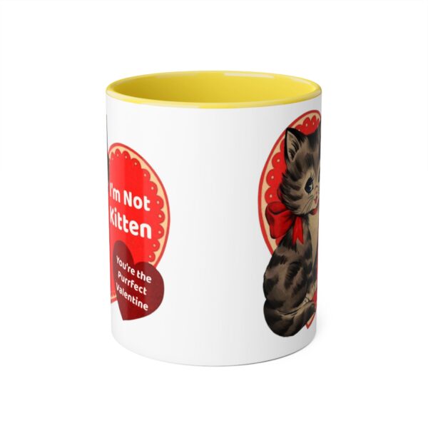 'I'm Not Kitten You're The Puurfect Valentine' Retro Accent Mug, 11oz - Image 21