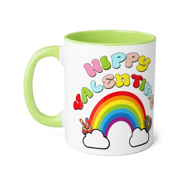 'Hippy Valentine' Retro Accent Mug, 11oz - Image 3