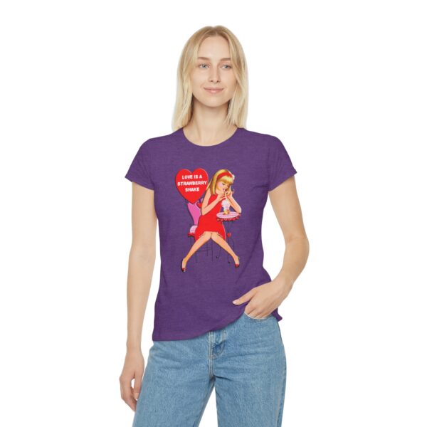 'Love Is A Strawberry Shake' women's iconic, Retro Valentine T-Shirt - Image 19