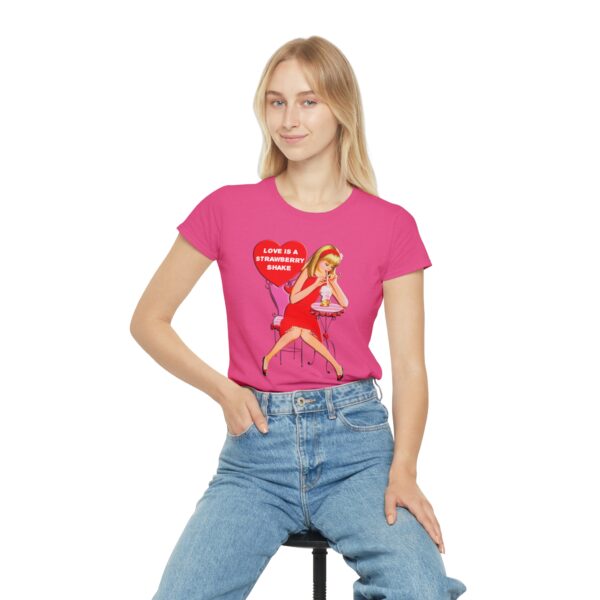 'Love Is A Strawberry Shake' women's iconic, Retro Valentine T-Shirt