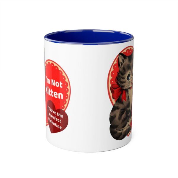 'I'm Not Kitten You're The Puurfect Valentine' Retro Accent Mug, 11oz - Image 9